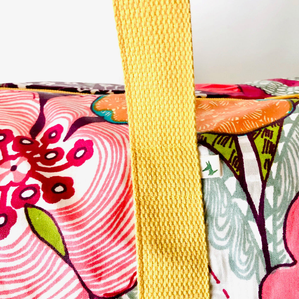 PIOLOU Le Sac Sac Polochon fleuri sac week-end jaune