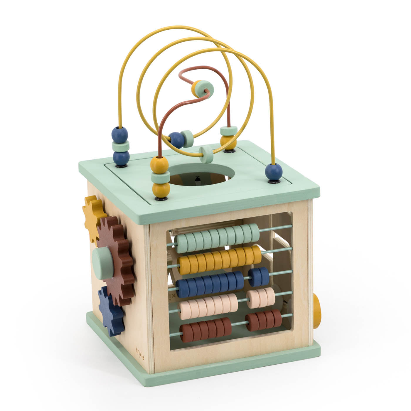 Trixie Baby Jouets d'activités cube d'activités 5-en-1 en bois FSC