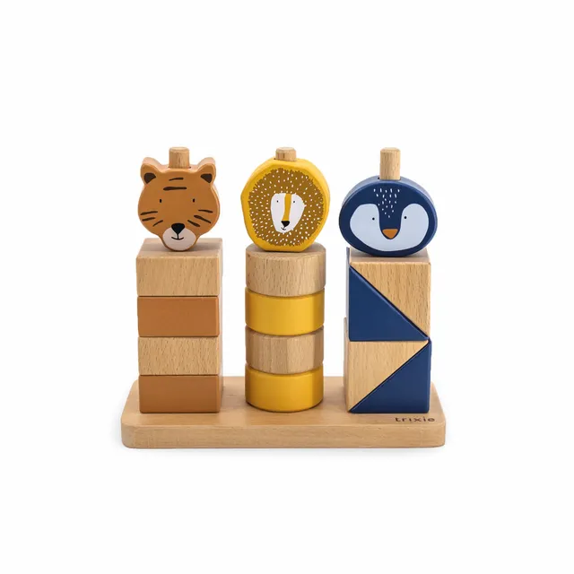 Trixie Baby Jouets à empiler blocs animaux à empiler en bois FSC