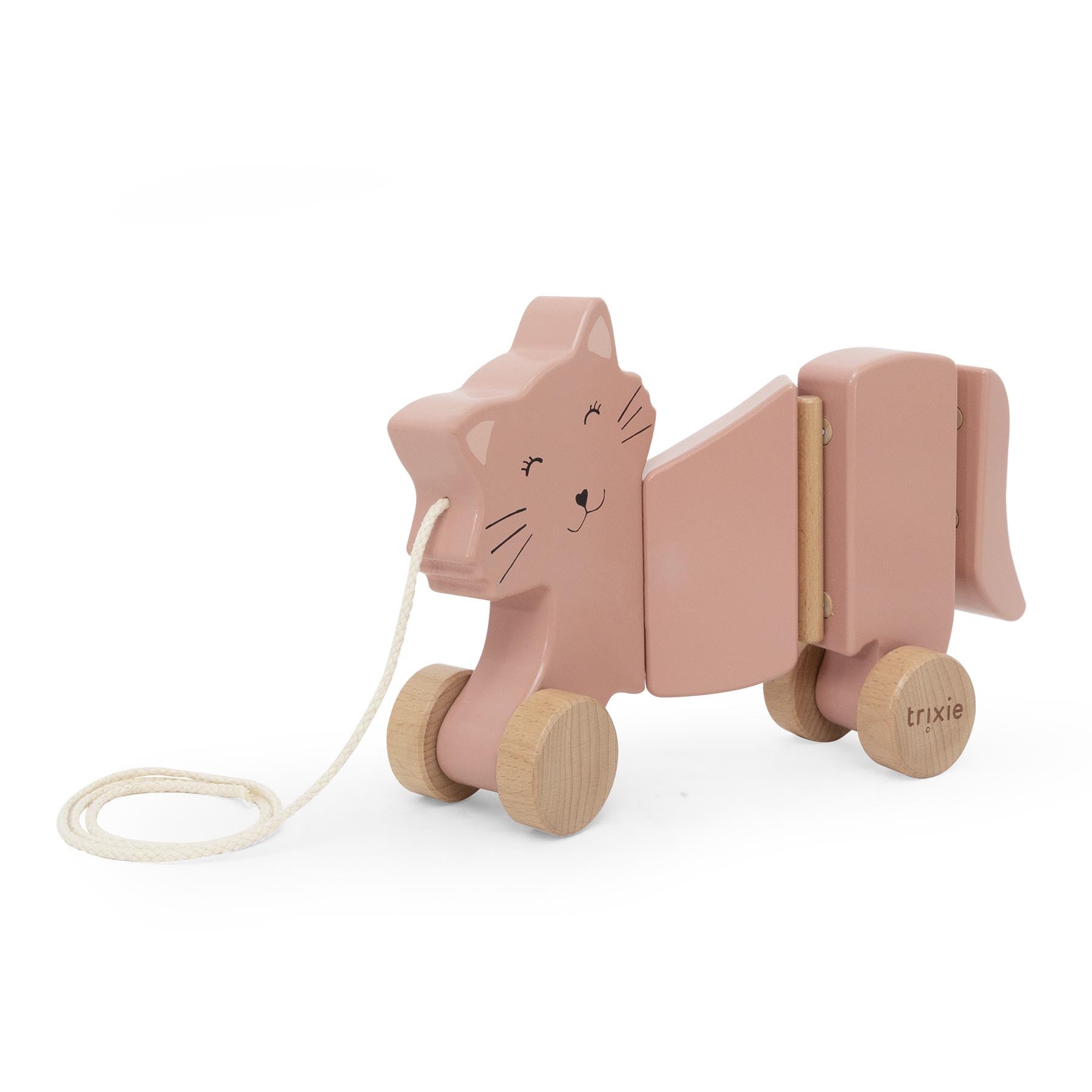 Trixie Baby Jouets à pousser et à tirer Mrs. Cat jouet à tirer en bois FSC