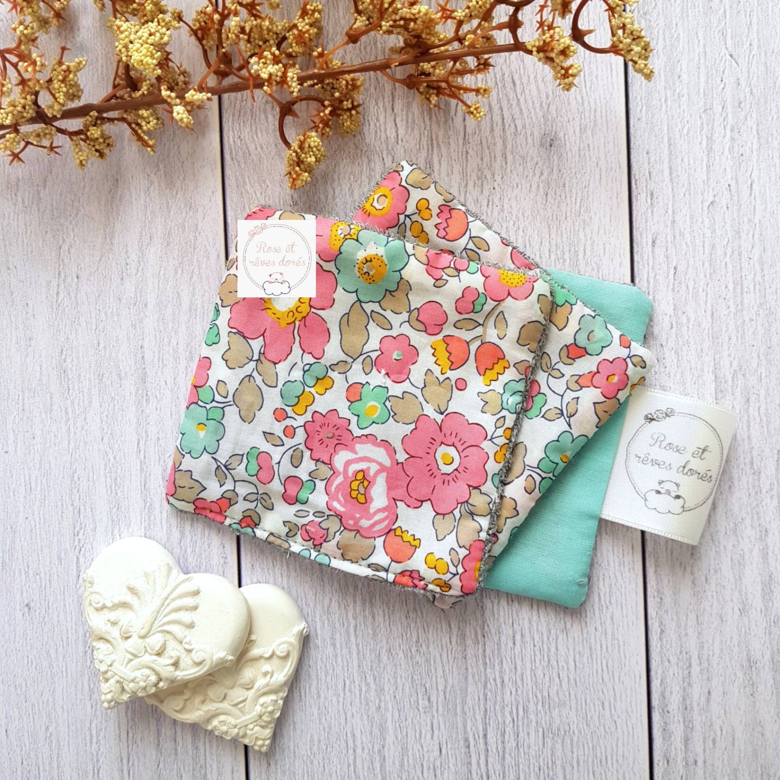 Rose et rêves dorés Lingettes Lot de 3 Berlingot