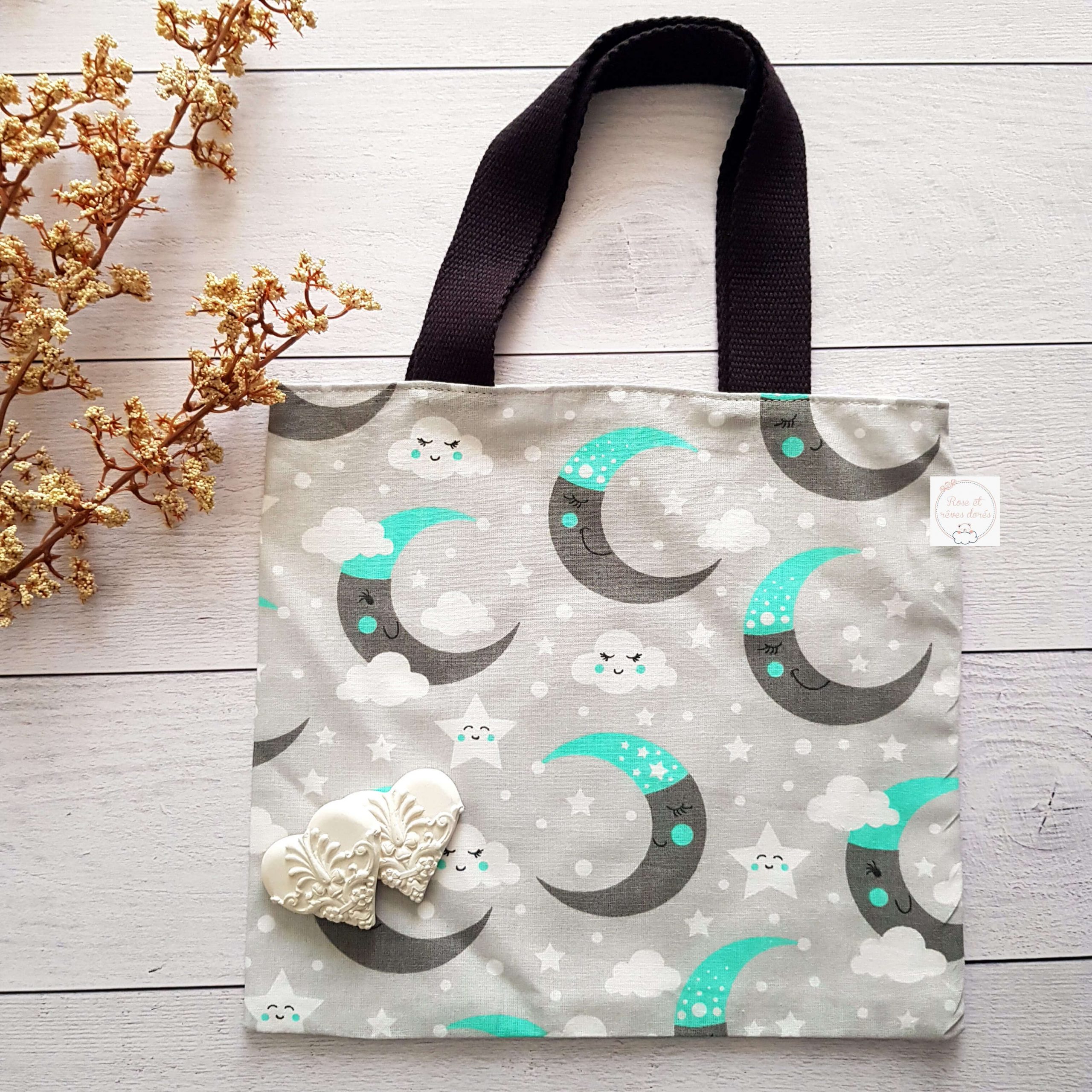 Rose et rêves dorés Sacs divers P’tit tote bag enfant réversible Bonne nuit