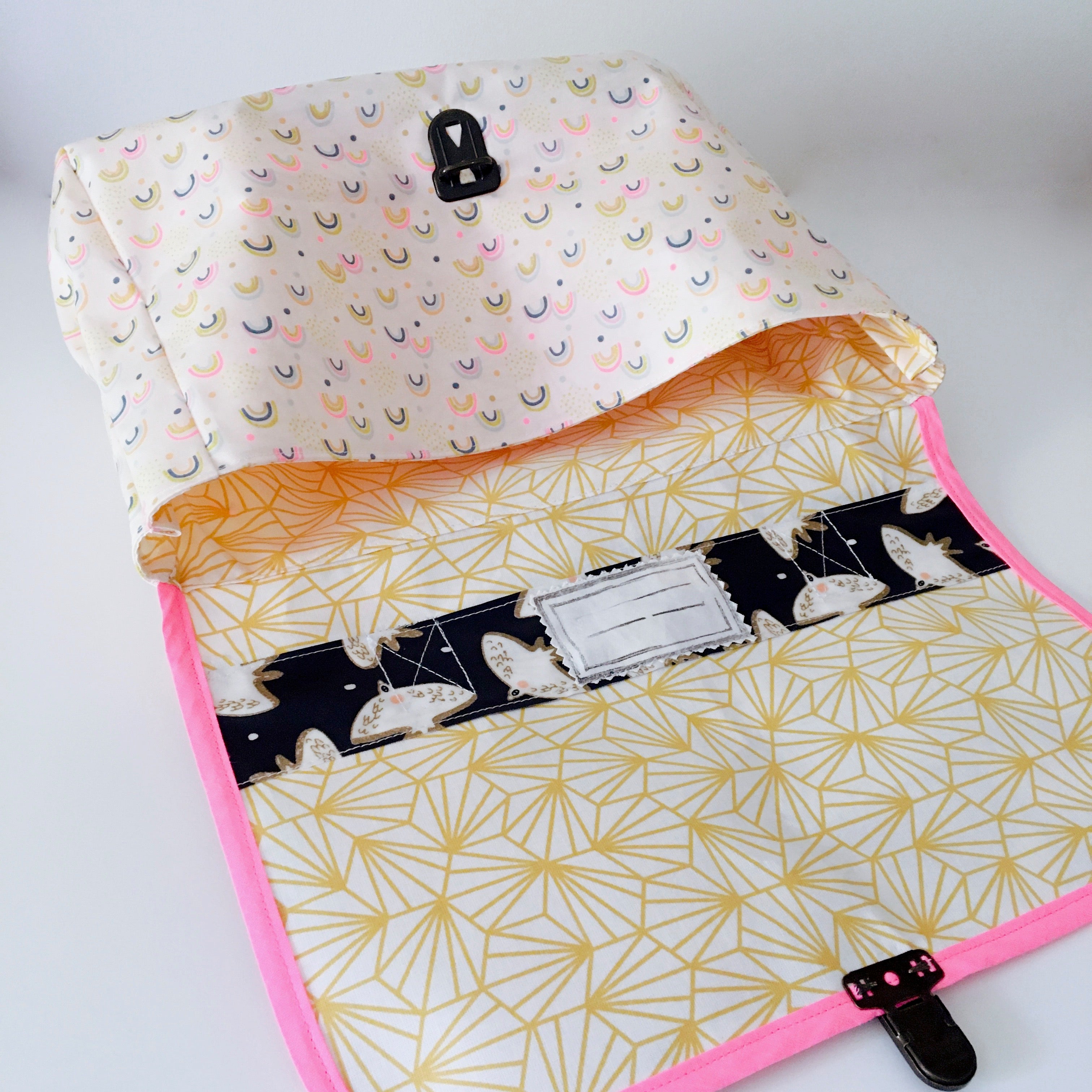 PIOLOU Le Cartable Maternelle cartable léger oiseaux rose fluo imperméable