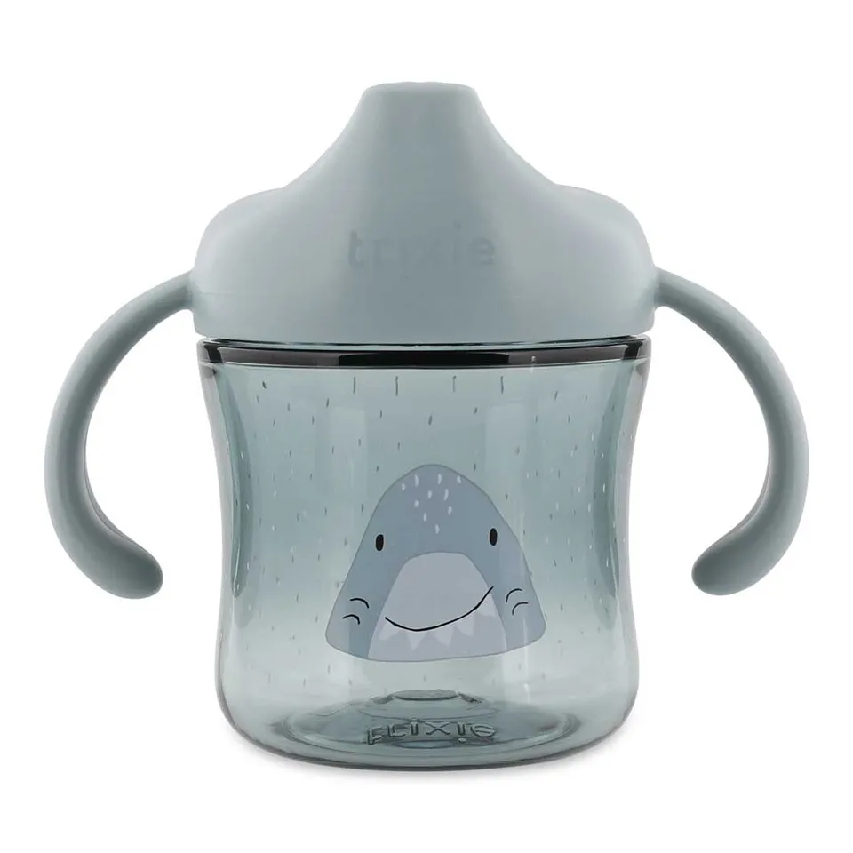 Trixie Baby Tasses et gobelets Mr. Shark tasse d’apprentissage avec poignées anti-fuite
