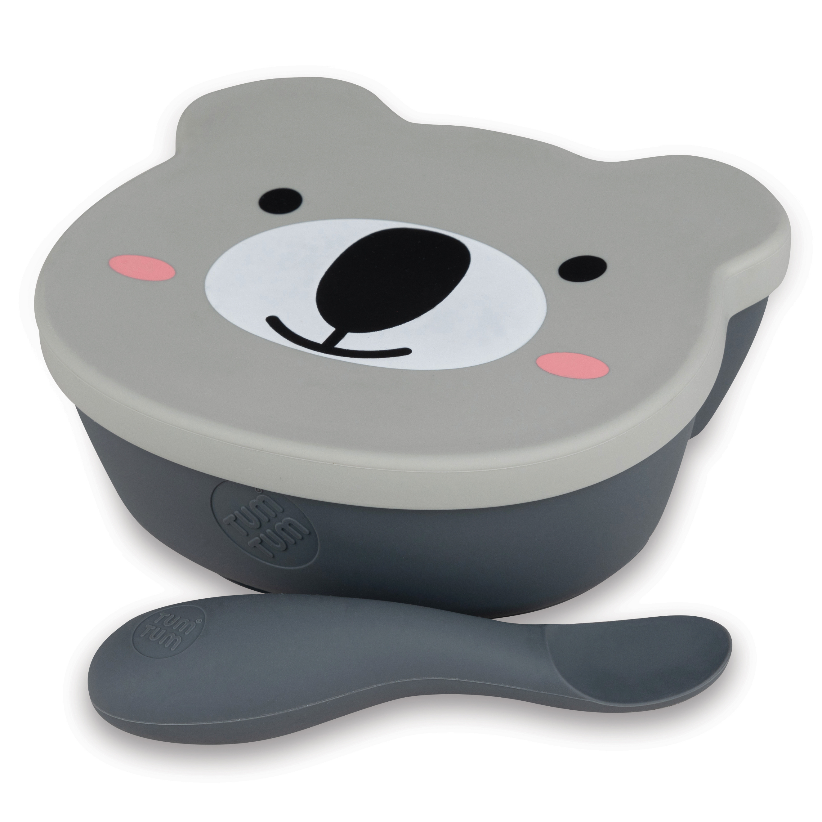 Tum Tum Bowls & Plates bol bébé avec ventouse et cuillère gris