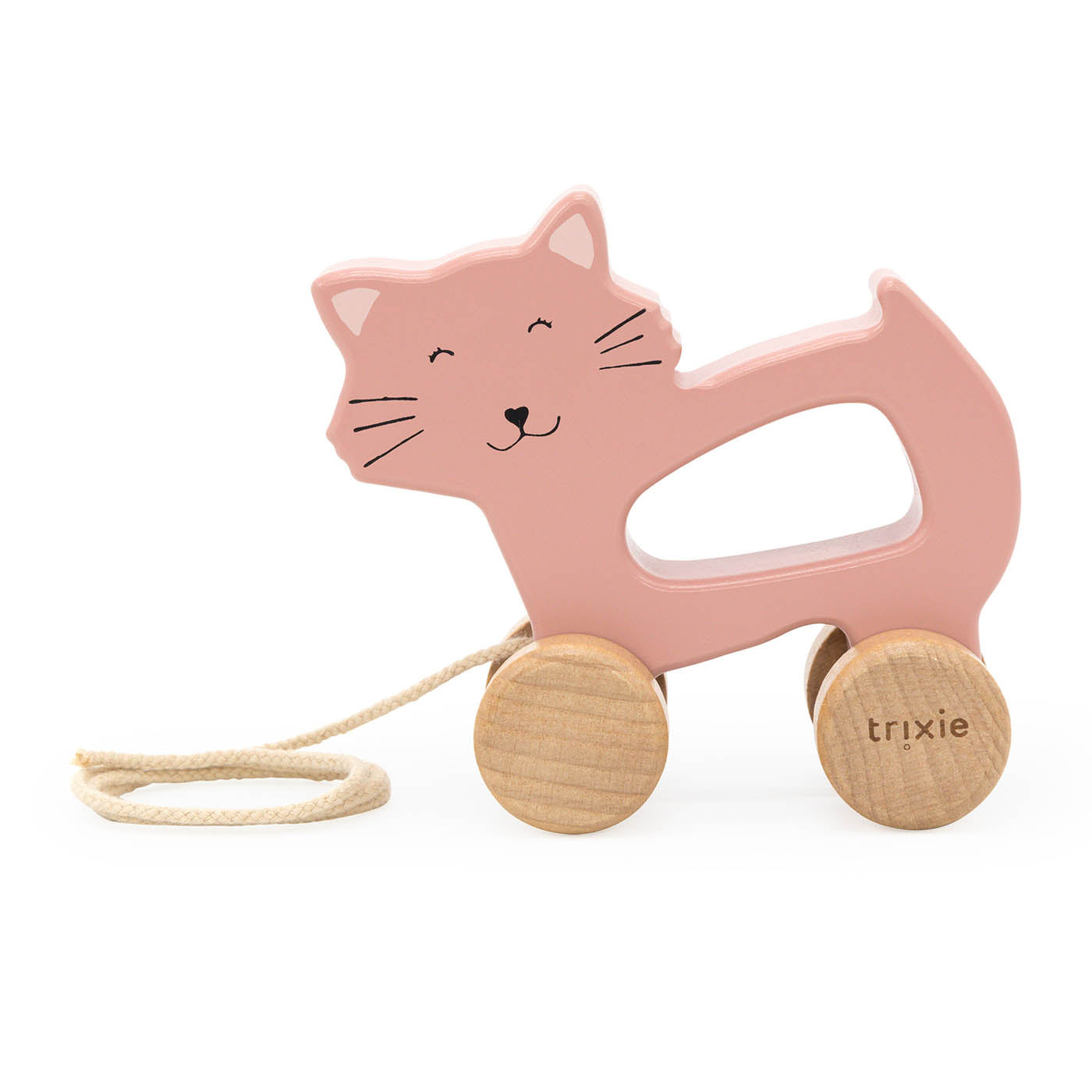 Trixie Baby Jouet à tirer Mrs. Cat en bois certifié FSC