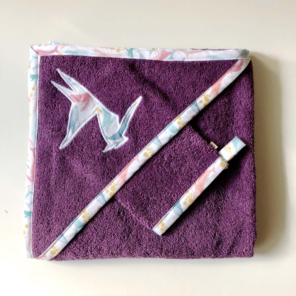 PIOLOU La Cape de bain cape de bain XL violette coton bébé