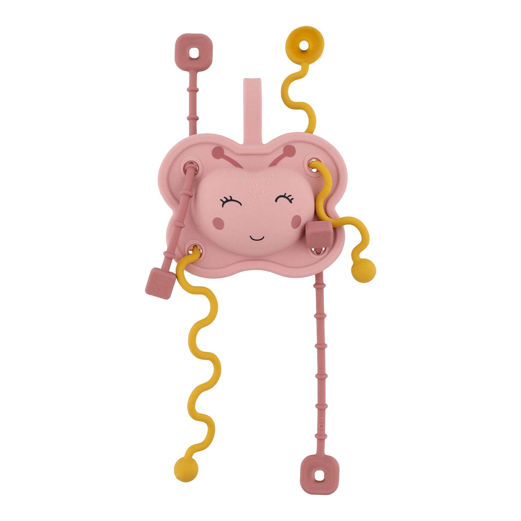 Trixie Baby Jouets sensoriels Jouet sensoriel à tirer en silicone Mrs. Butterfly à fixer
