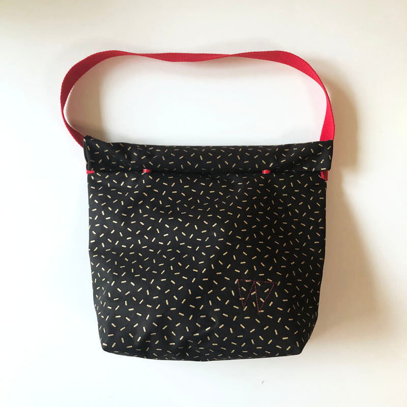 PIOLOU Le Lunch-Bag GM lunch bag noir motifs dorés enduit