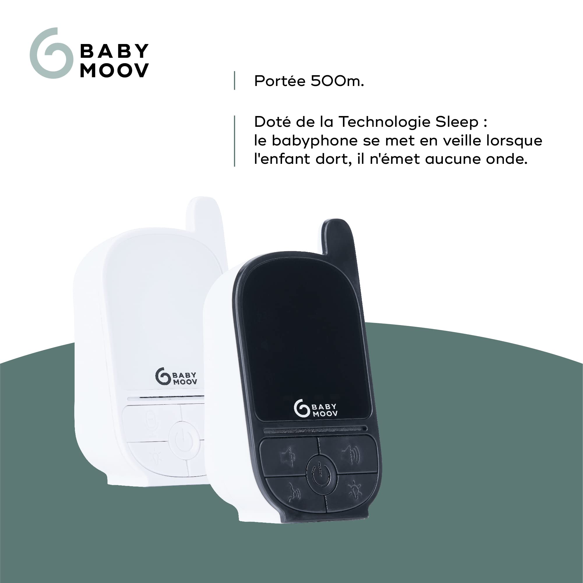Babymoov YOO Handy Care babyphone audio portée 500 m avec veilleuse