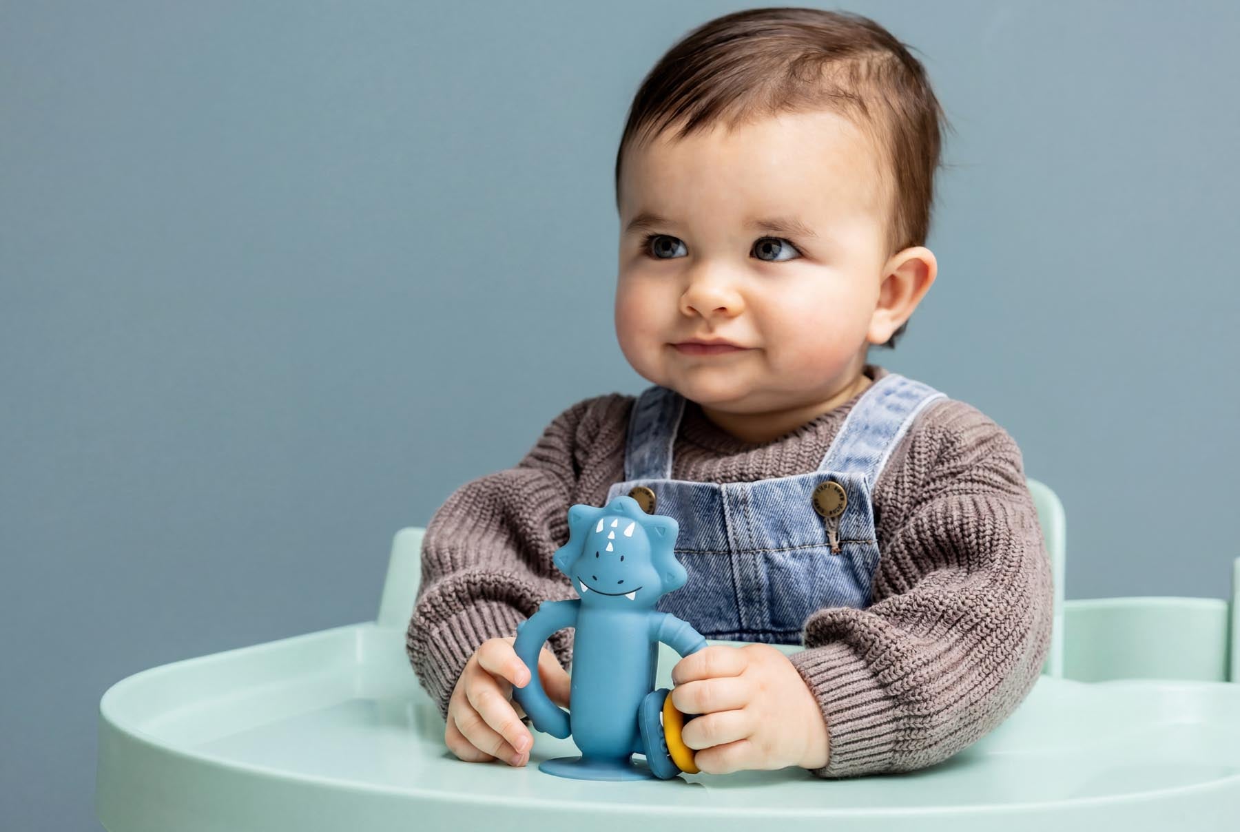 Trixie Baby Jouets sensoriels Jouet sensoriel en silicone avec ventouse Mr. Triceratops