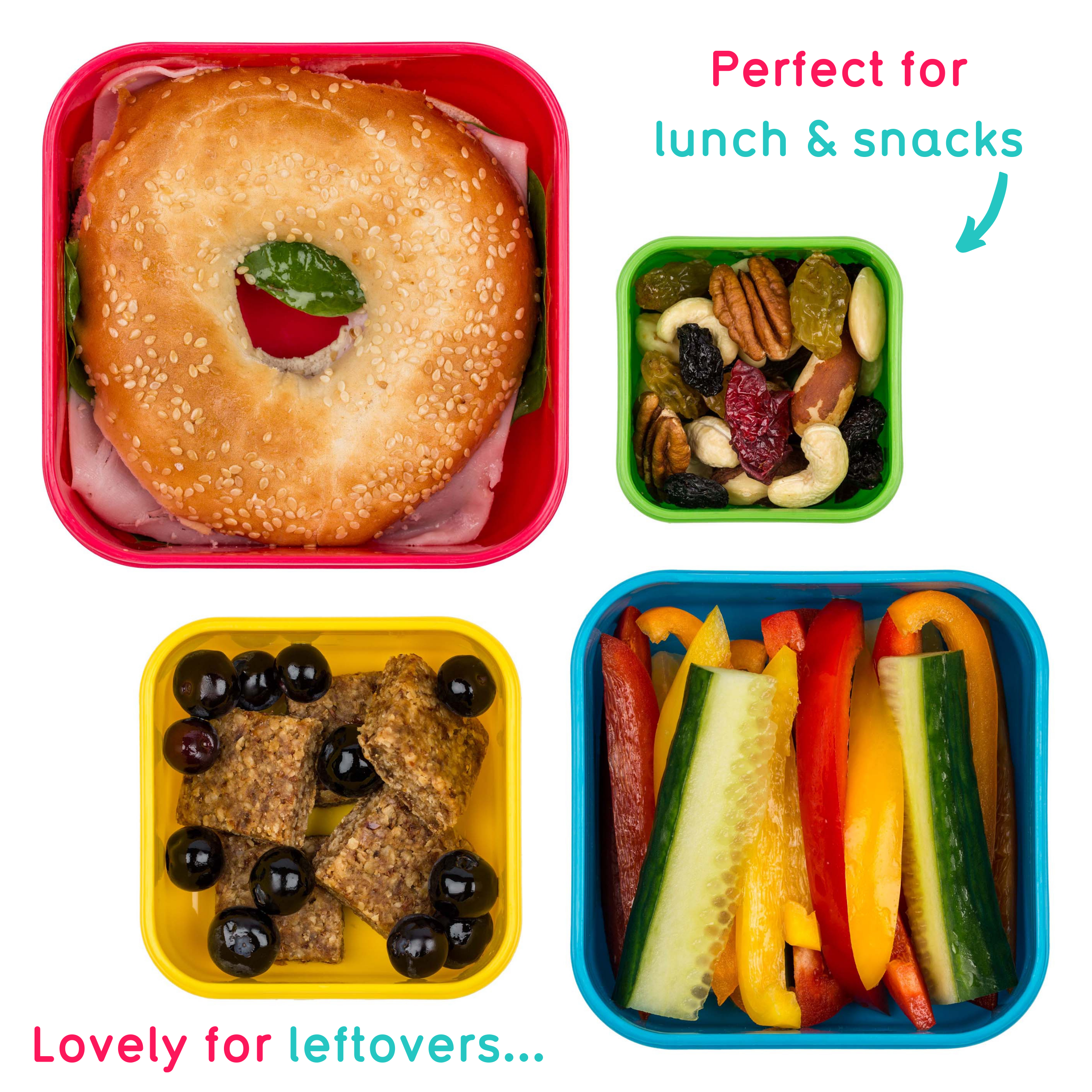 Tum Tum Lunch Boxes boîtes à goûter gigognes Bugs, lot de 4