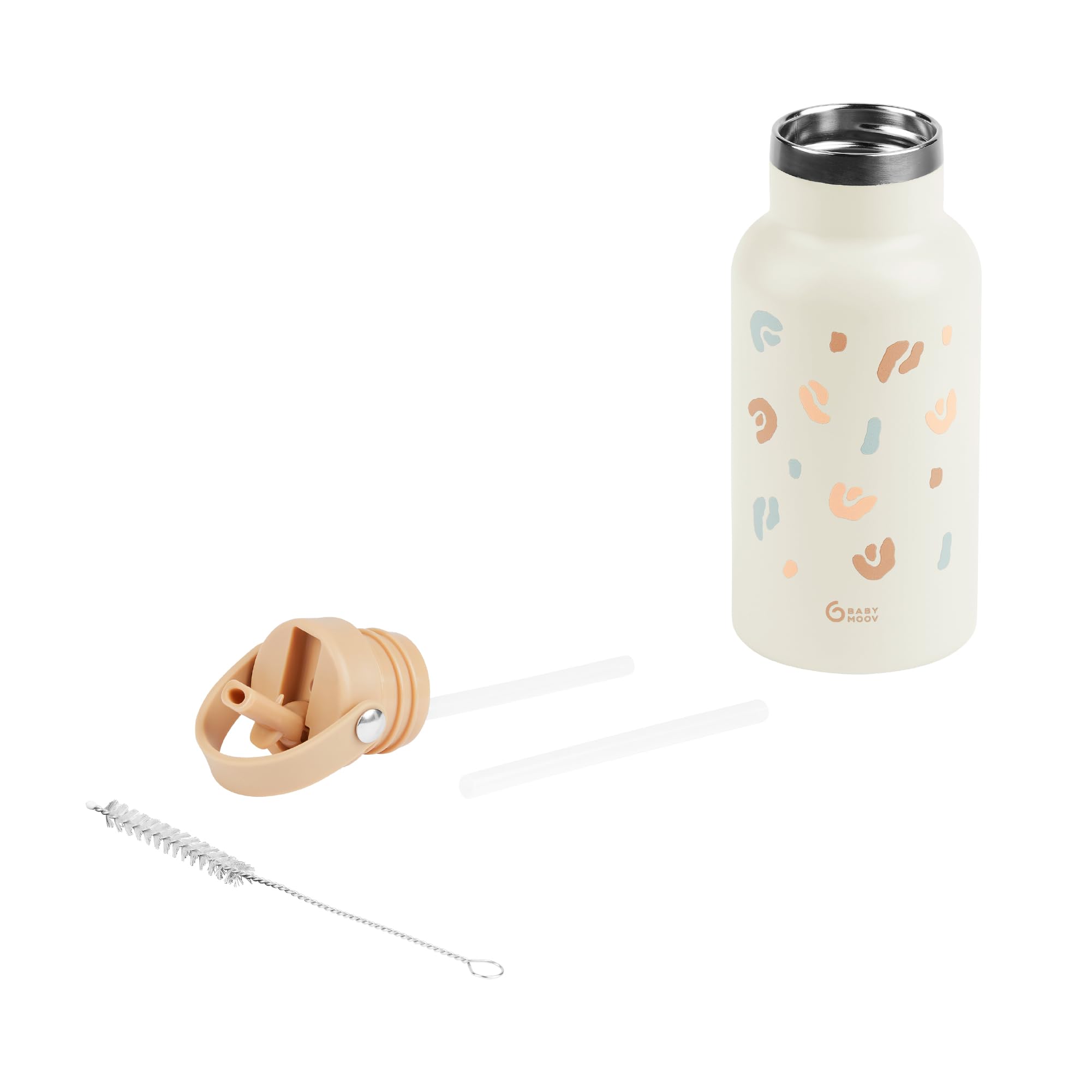 Babymoov gourde enfant isotherme inox 350 ml avec paille