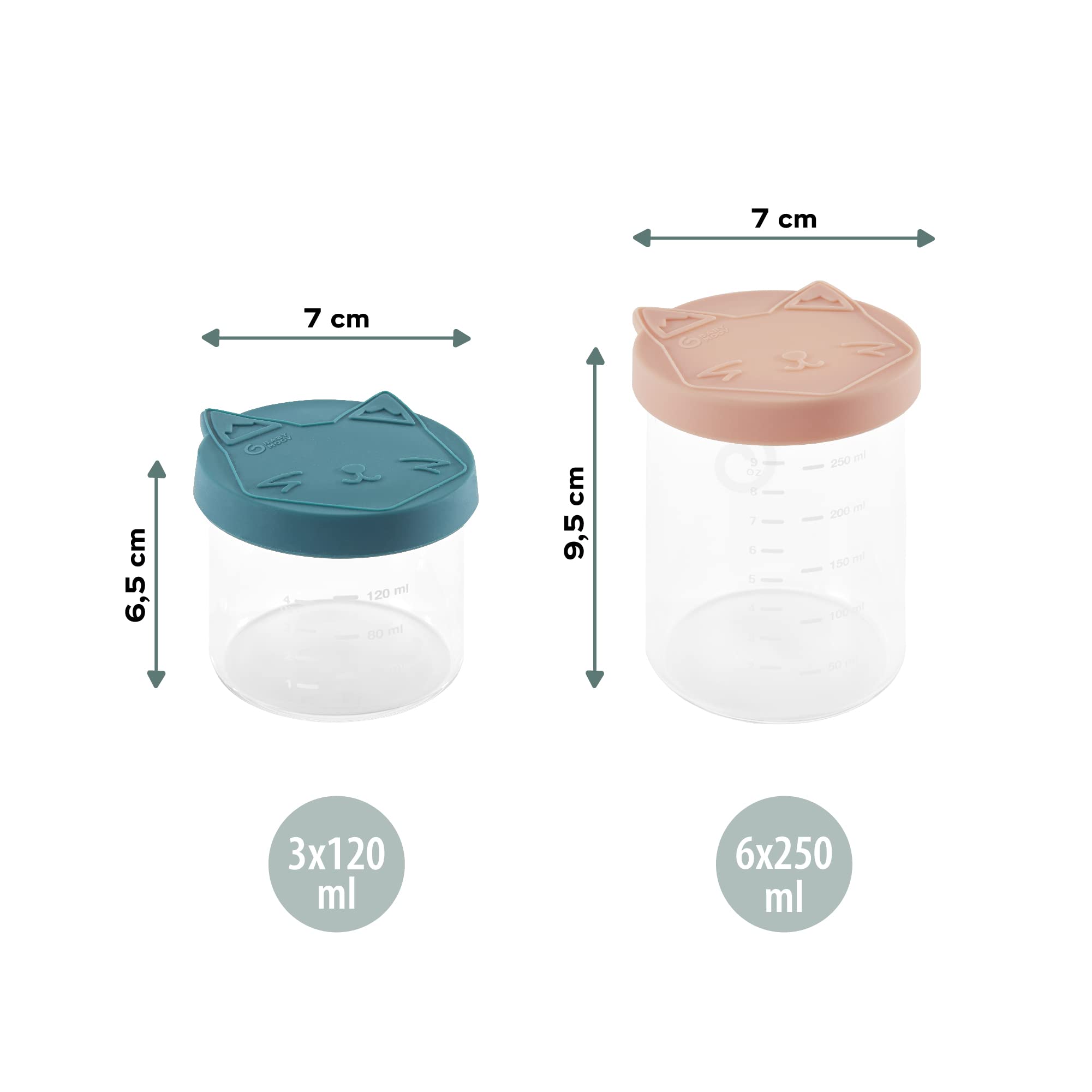 Babymoov Isy Bowls pots de conservation en verre 9 pièces hermétiques