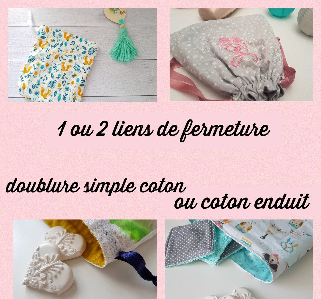 Rose et rêves dorés Créations sur-mesure pochon sur mesure