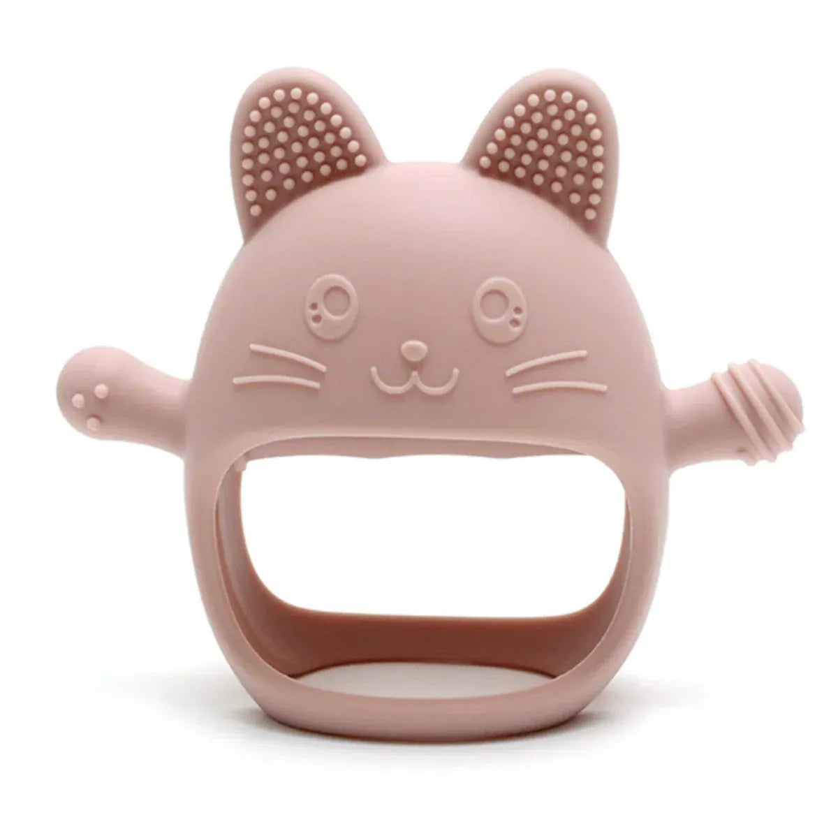 Baby-Crea Anneau de dentition bébé chat rose en silicone sans BPA