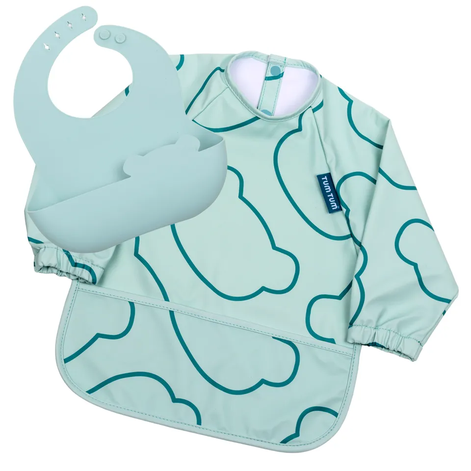 Tum Tum Bibs Double Up Bibs Set ensemble de bavoirs bleu 2 pièces