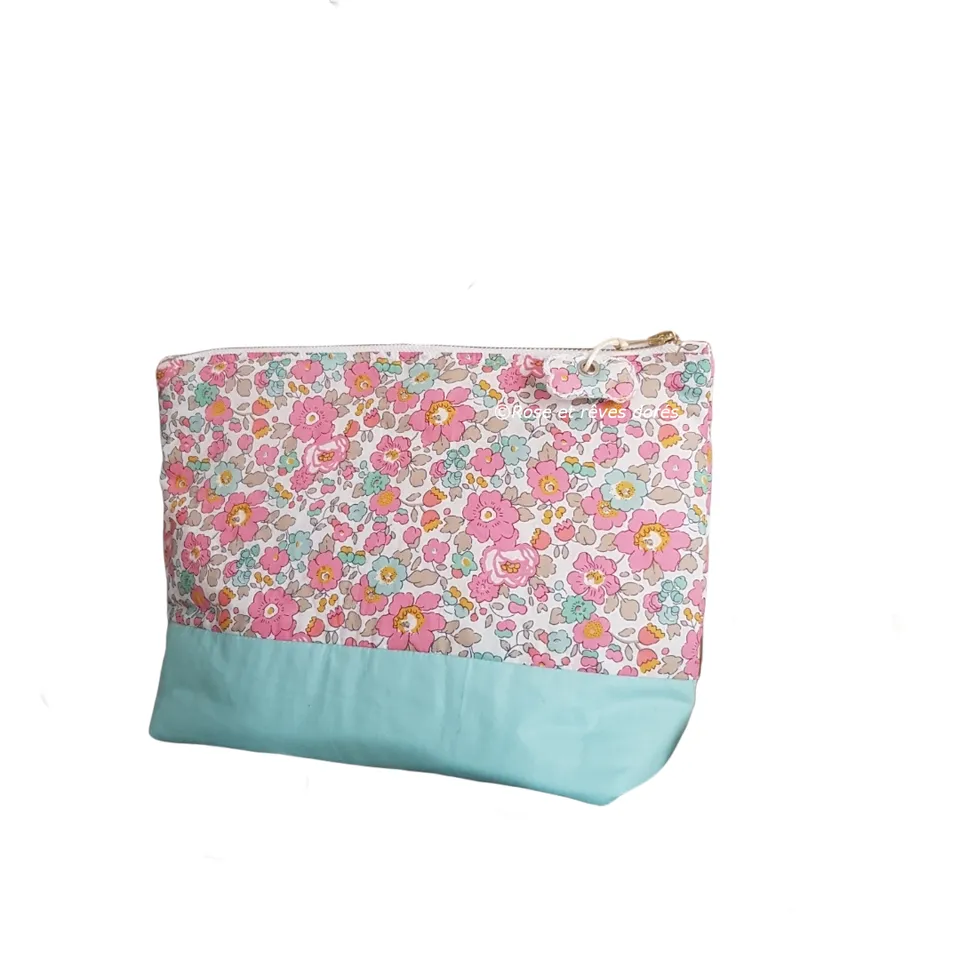 Rose et rêves dorés Trousses de toilette Berlingot XL trousse de toilette coton