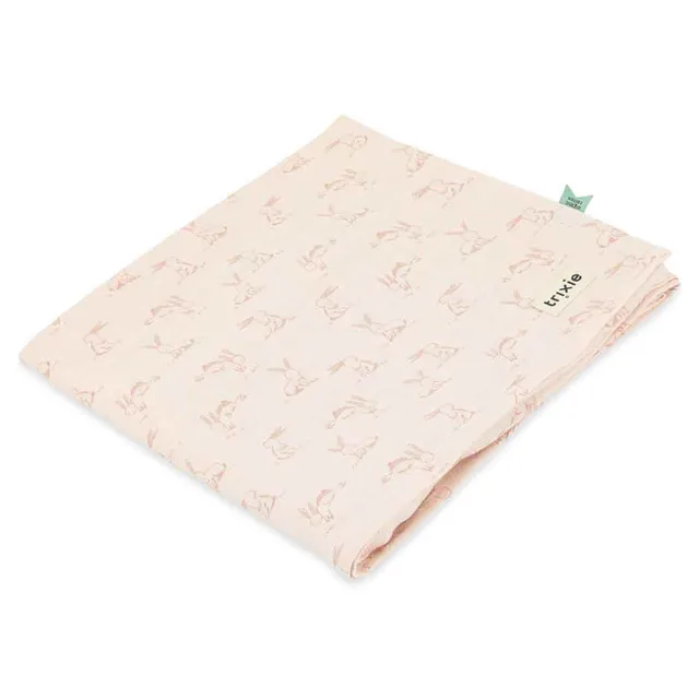 Trixie Baby Langes en mousseline Rosy Rabbit 110 x 110 cm coton biologique