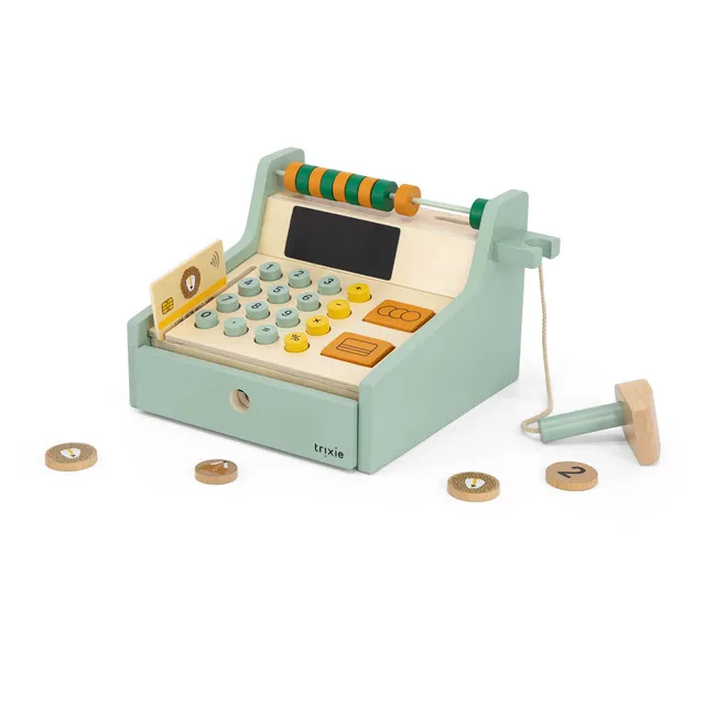 Trixie Baby Jeu symbolique Caisse enregistreuse et ses accessoires en bois