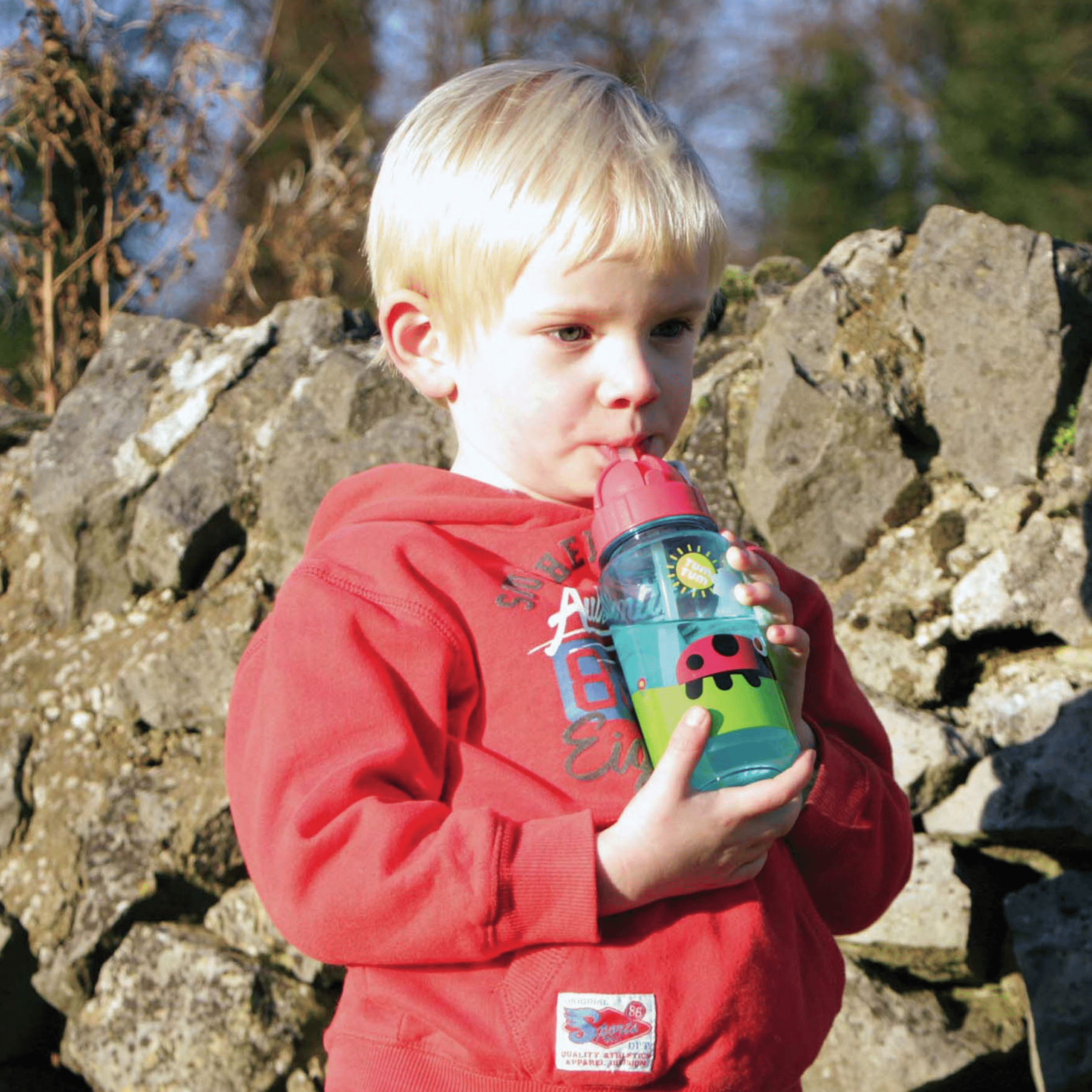 Tum Tum Water Bottles Bugs gourde enfant 400 ml, avec paille