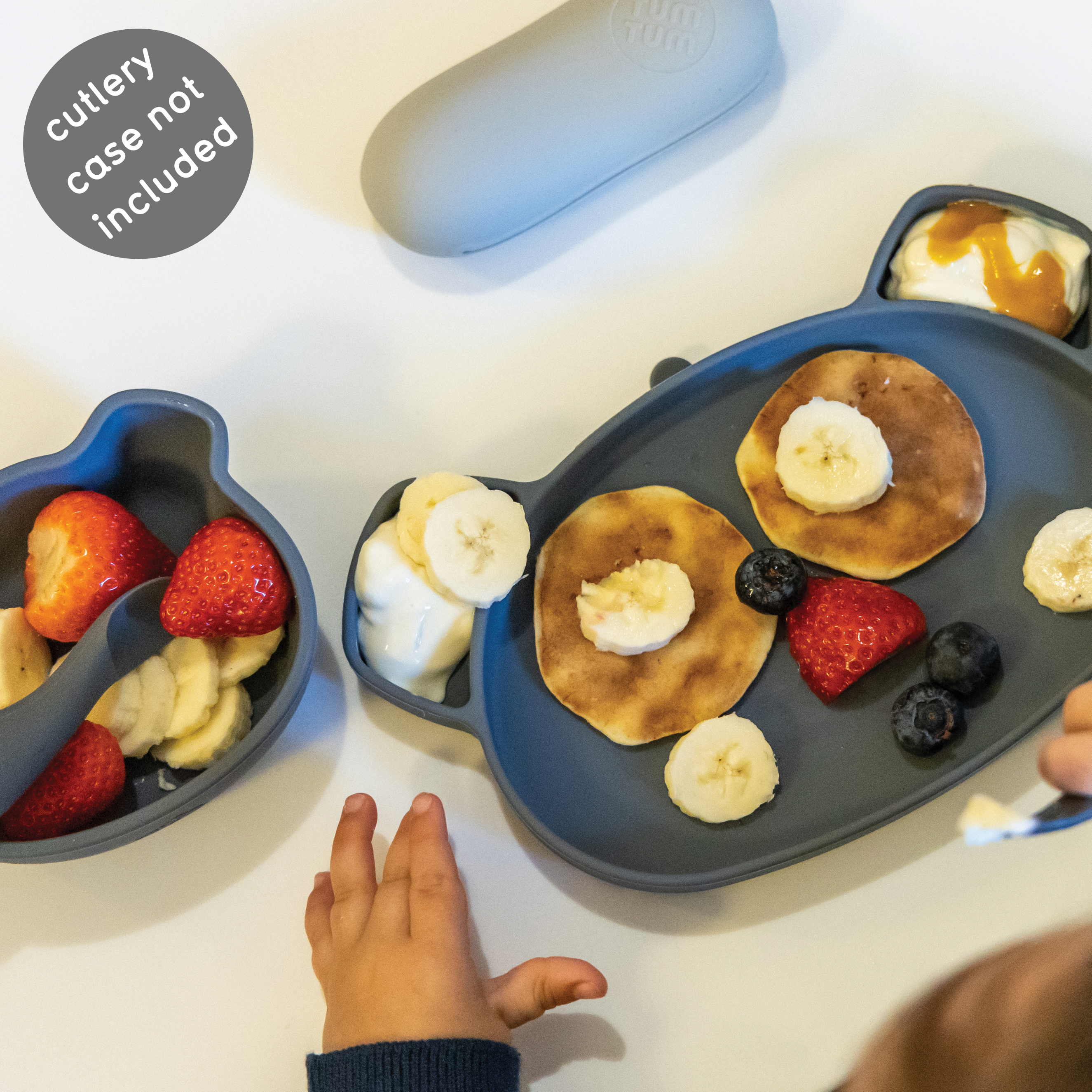 Tum Tum Bowls & Plates set repas bébé gris en silicone