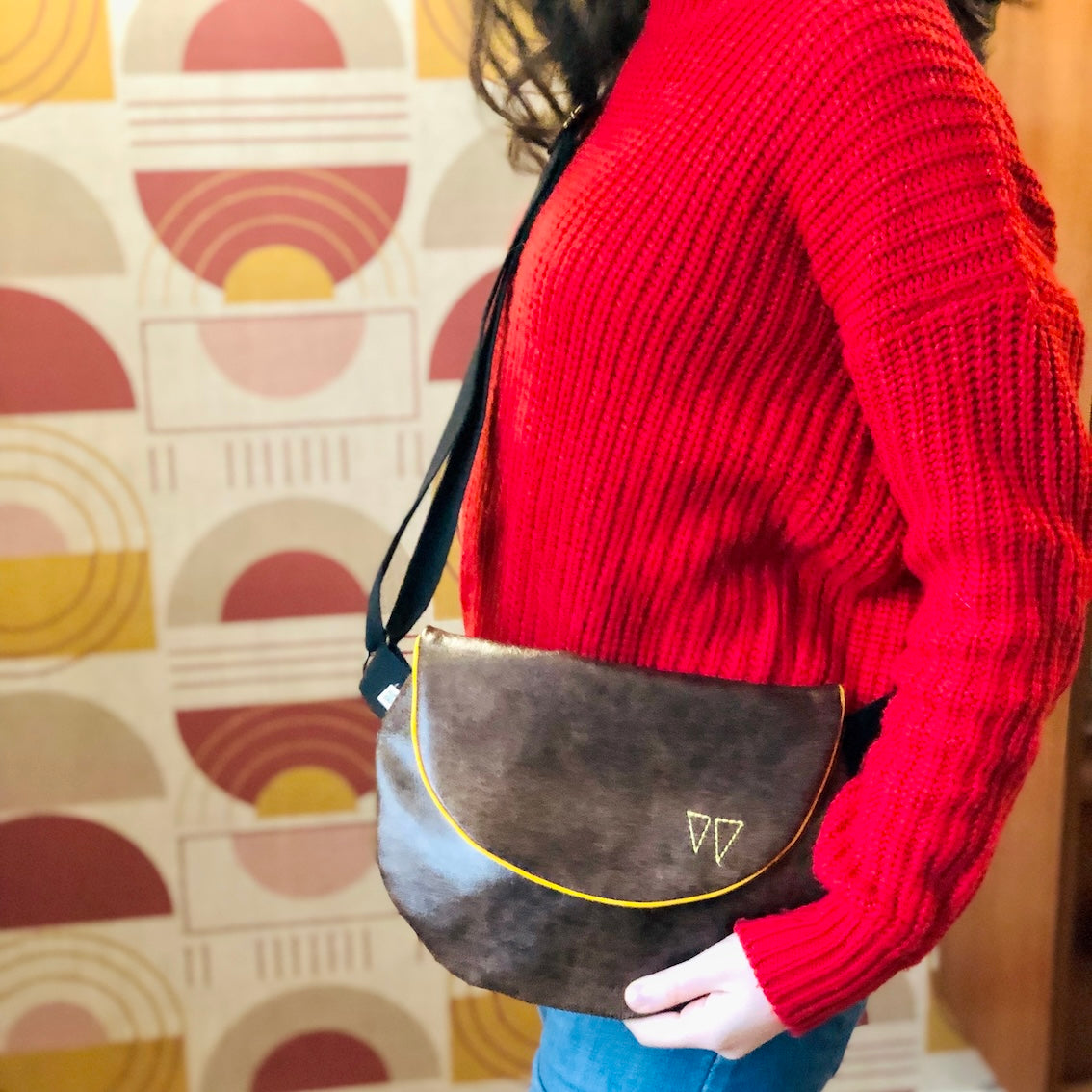 PIOLOU Le Sac Sac à main simili cuir bandoulière imprimé aras