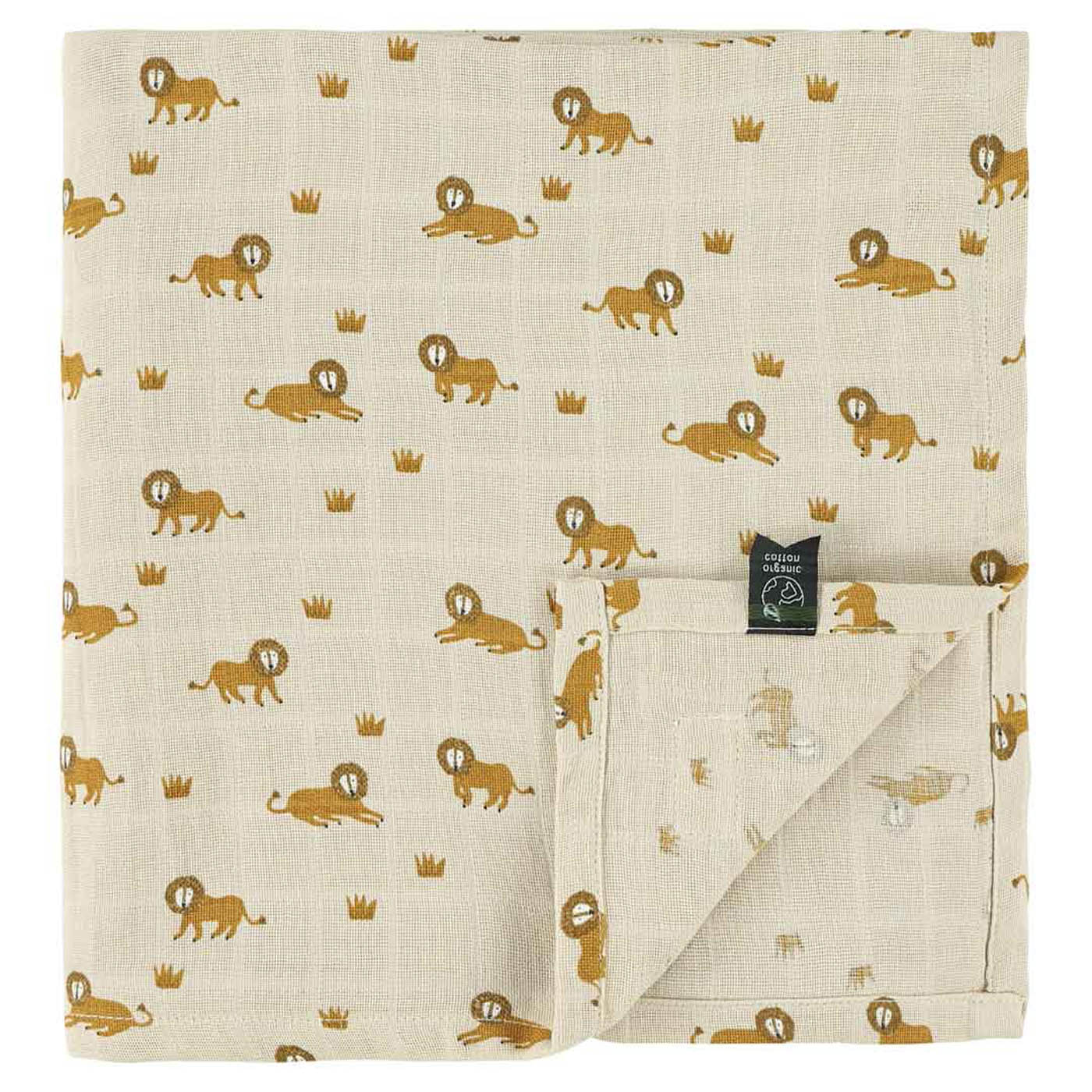 Trixie Baby Langes en mousseline Lange en mousseline 110x110cm Lively Lion coton bio