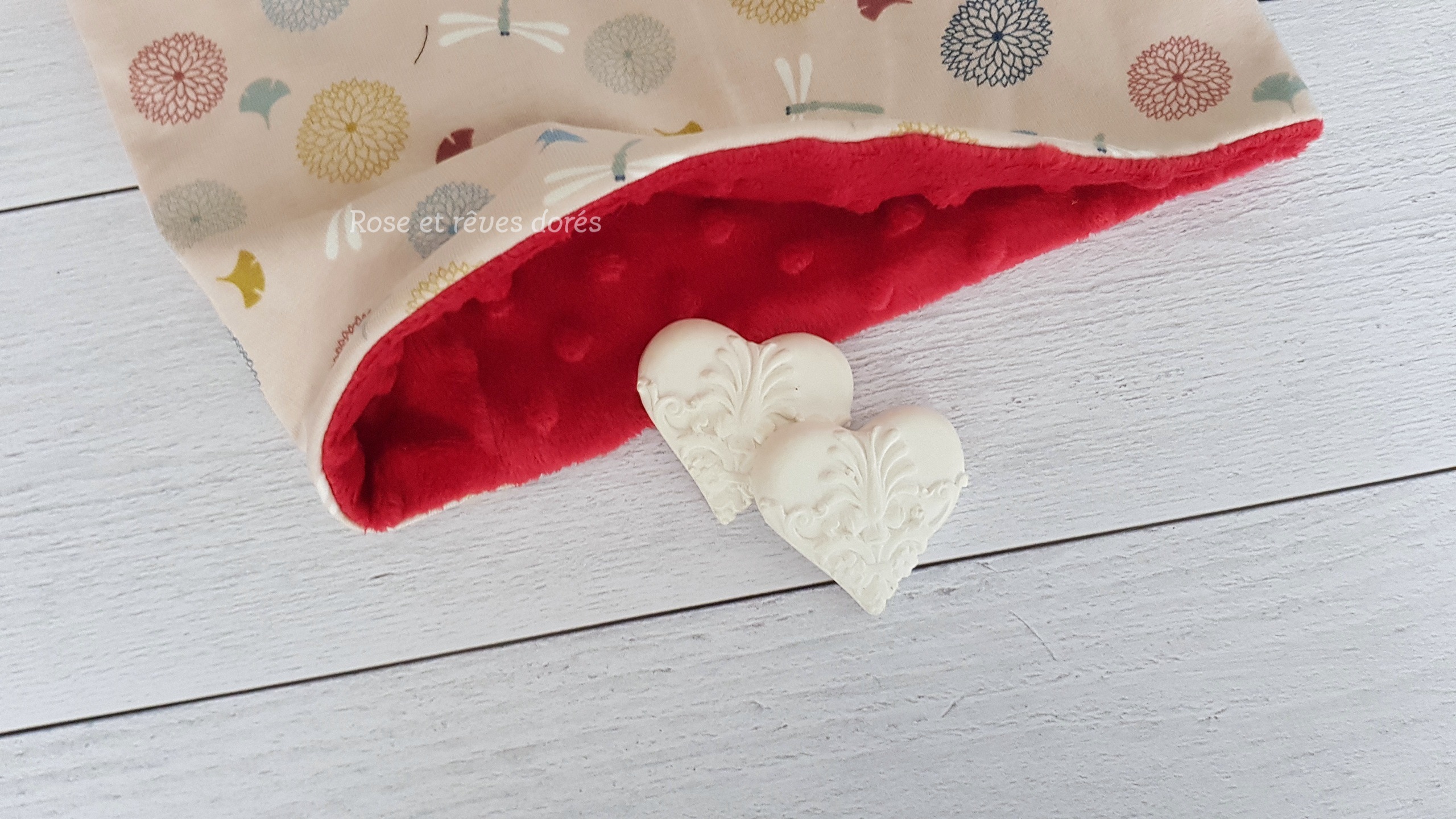 Rose et rêves dorés Chèches, foulards, snoods Snood libellules 4-24 mois