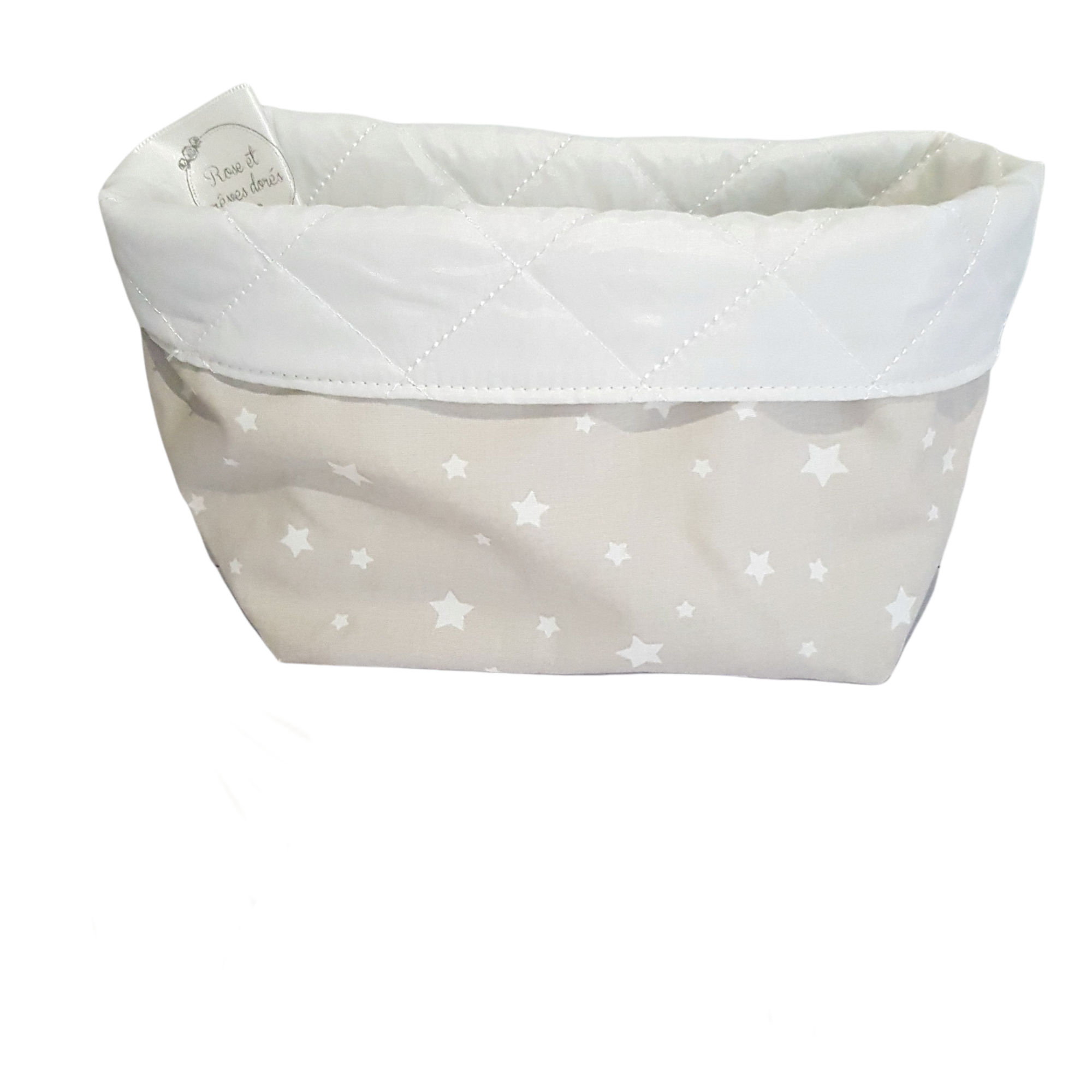 Rose et rêves dorés Nougatine panière en tissu réversible moyenne