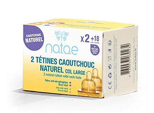 Natae Tétines tétine col large +18 mois caoutchouc naturel