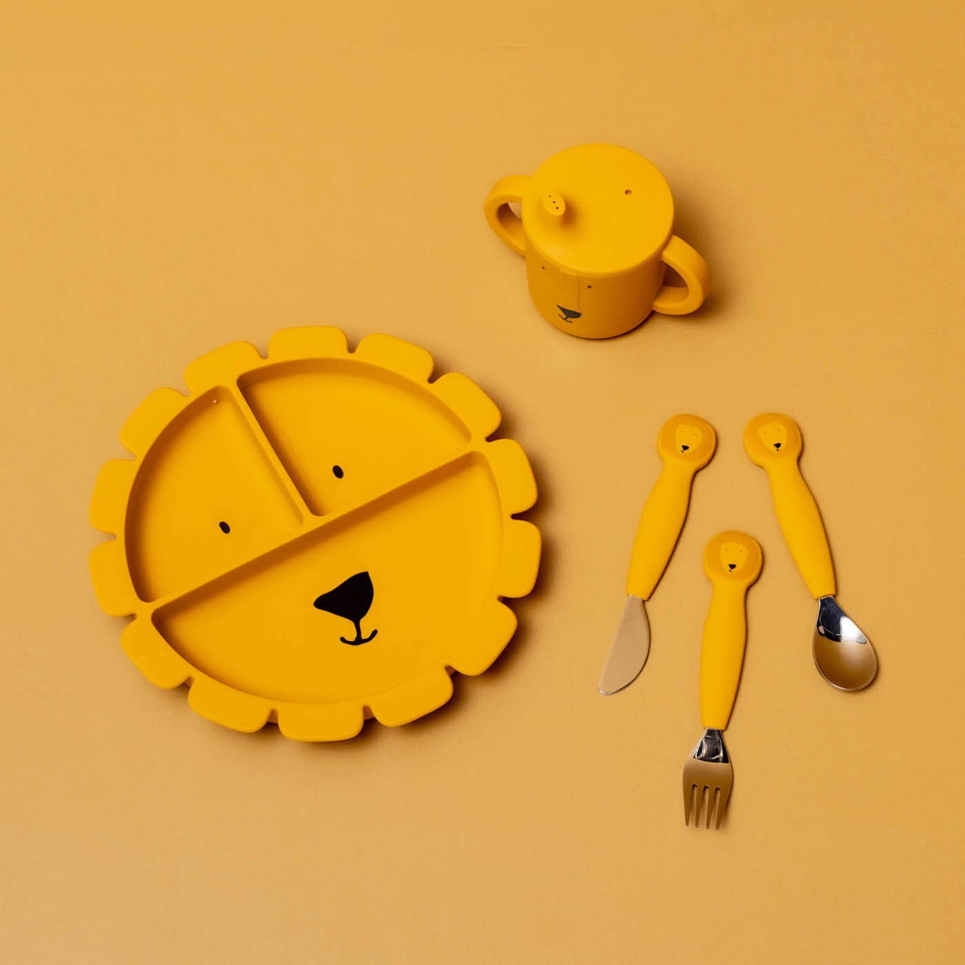 Trixie Baby Couverts Couverts 3 pièces en silicone Mr. Lion
