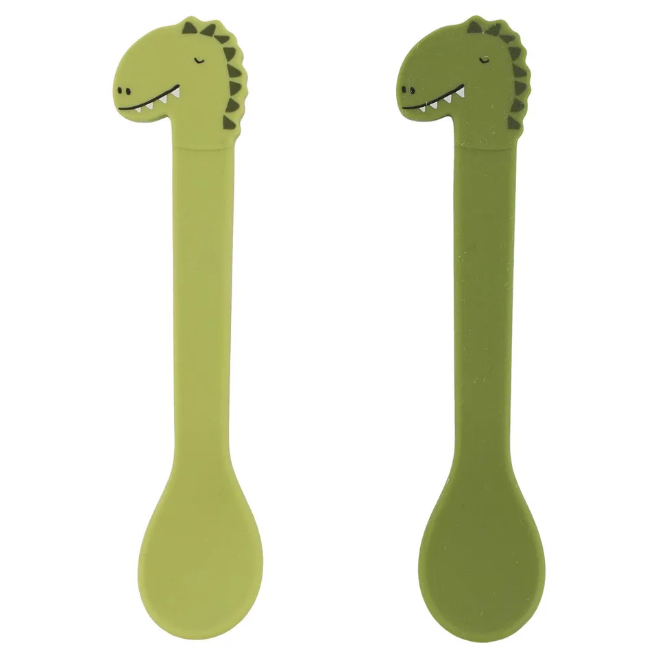 Trixie Baby Couverts Cuillère silicone 2-pack Mr. Dino alimentaire