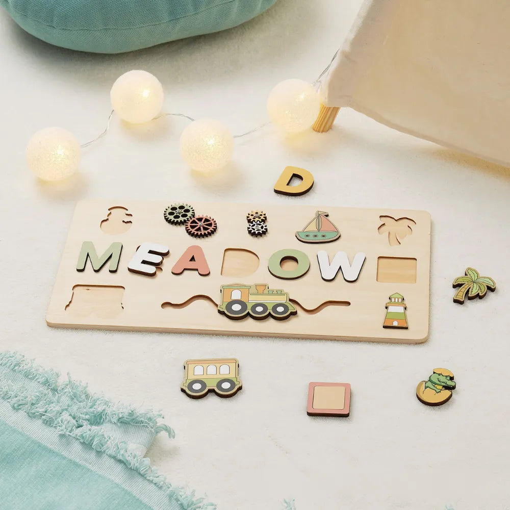 Baby-Crea Puzzle bébé en bois personnalisé Puzzle Bois Bébé Avenuture aventure