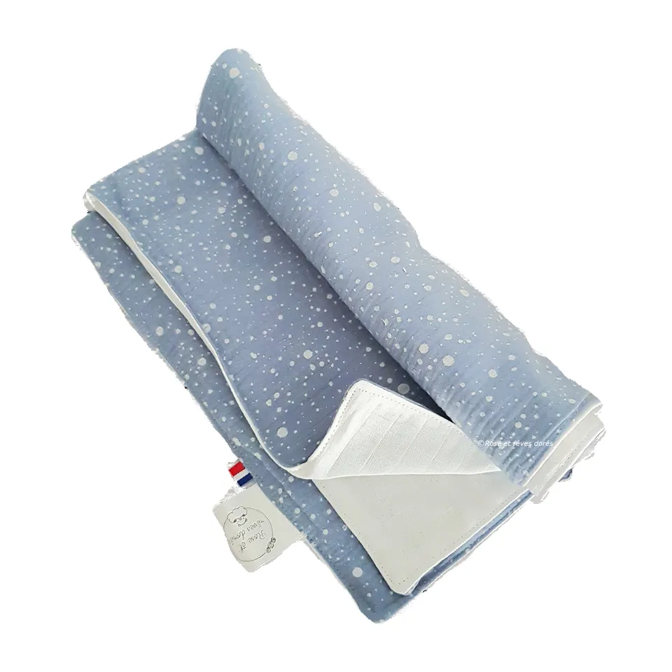 Rose et rêves dorés Langes Lange double-face collection Dragée coton bébé