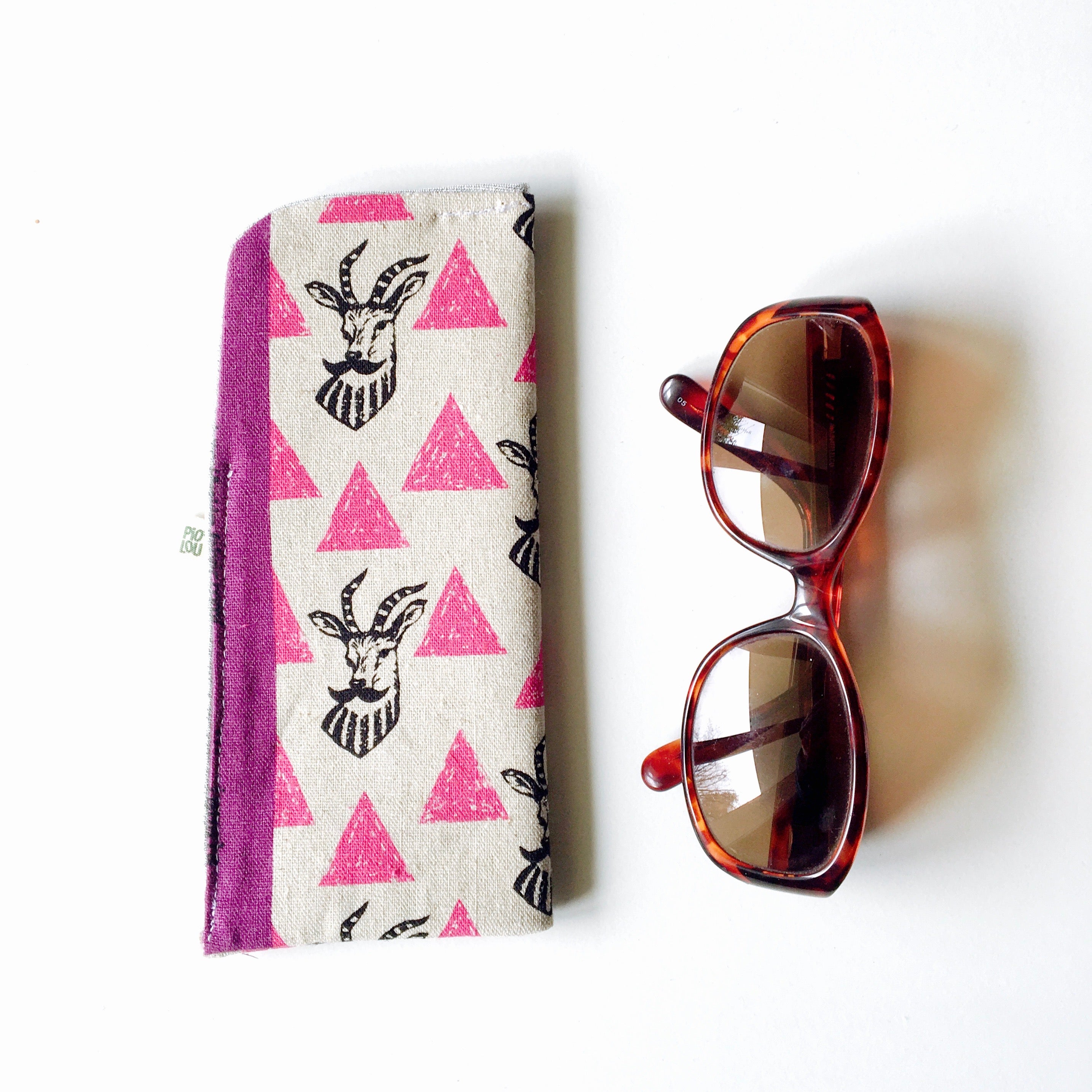 PIOLOU L'etui à Lunettes étui à lunettes noir argenté coton