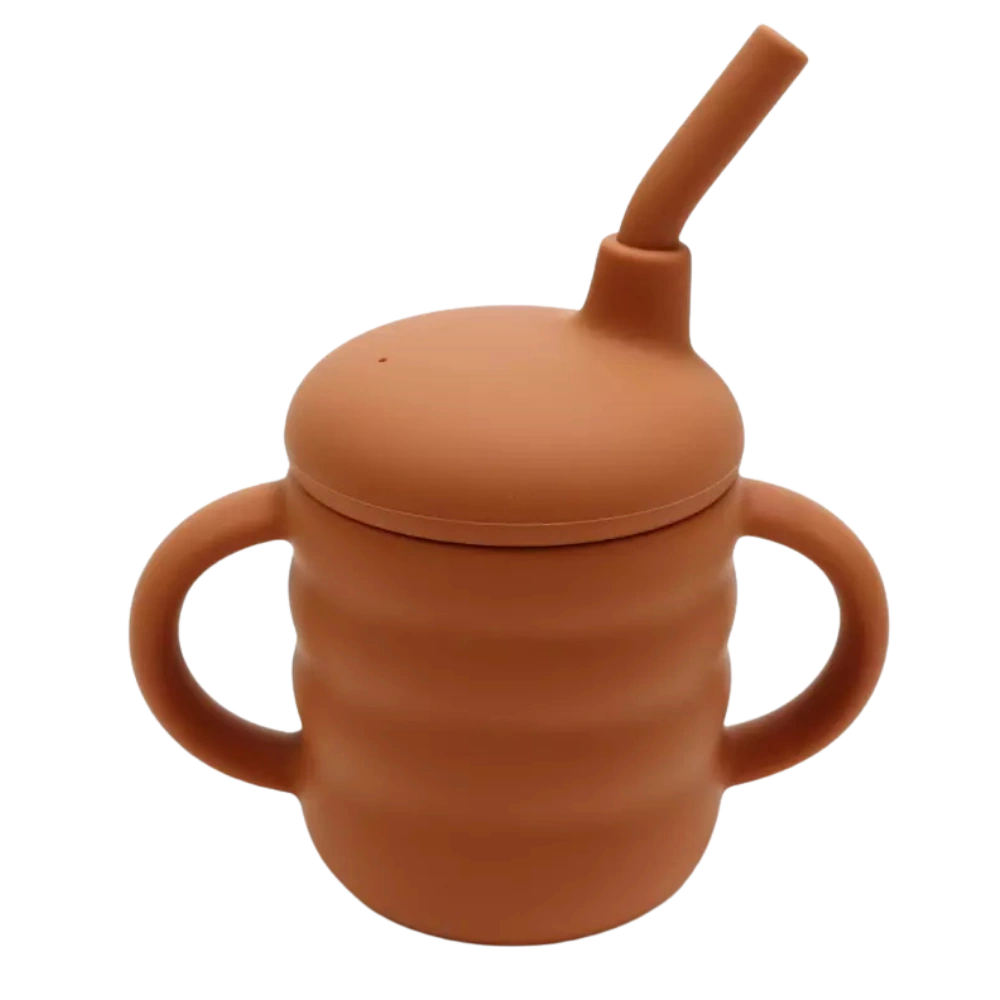 Baby-Crea Vaisselle Bébé tasse d’apprentissage rouge tomette anti-fuite