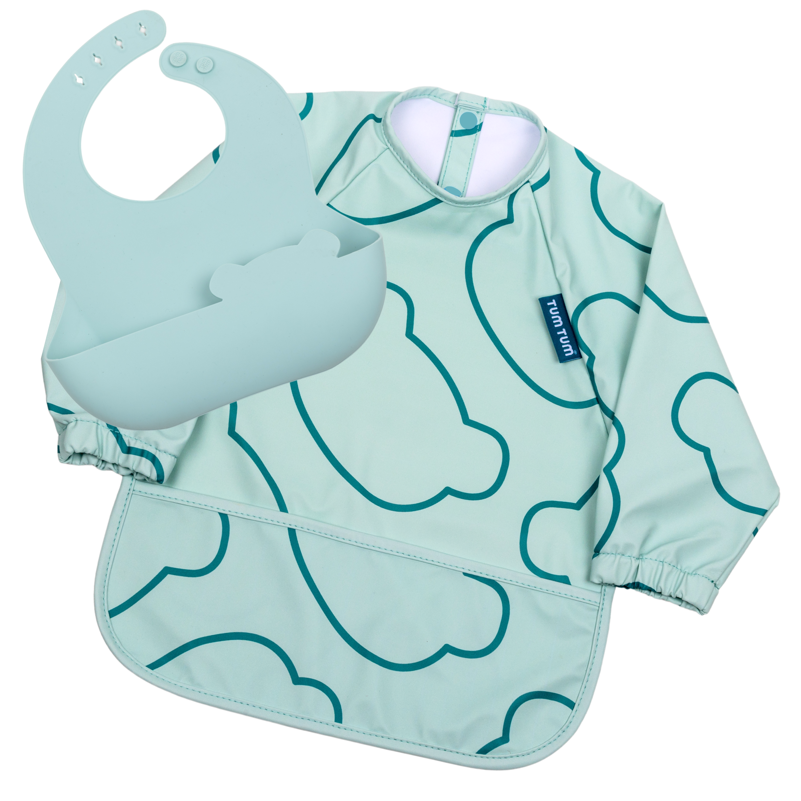 Tum Tum Bibs Double Up Bibs Set ensemble de bavoirs bleu 2 pièces