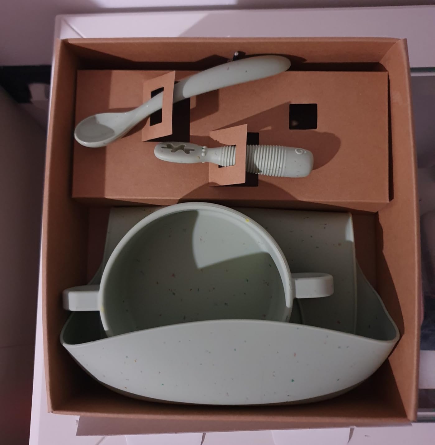 Babymoov coffret premiers repas bébé en silicone Mini Roar beige