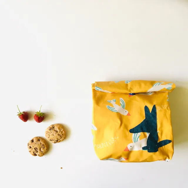 PIOLOU Le lunch-bag PM lunch bag jaune oiseaux