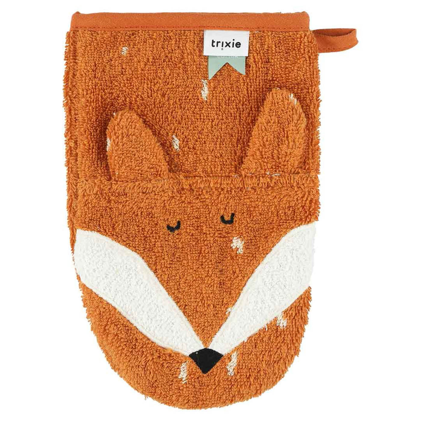 Trixie Baby Gants de toilette Gant 2-pack Mr. Lion Mr. Fox en coton biologique
