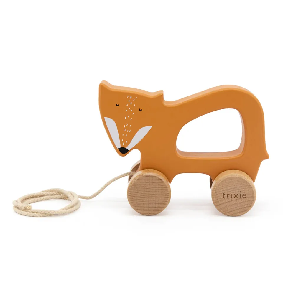 Trixie Baby Jouets à pousser et à tirer Mr. Fox jouet à tirer en bois FSC
