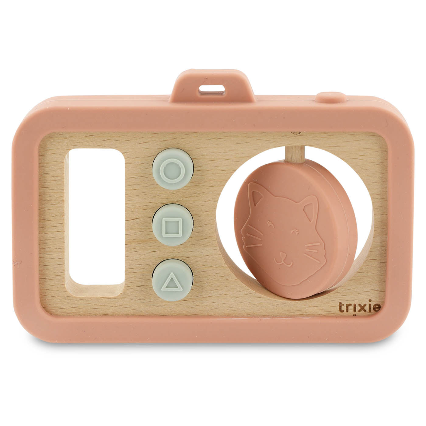 Trixie Baby Premiers jouets Mrs. Cat appareil photo bébé en silicone et bois