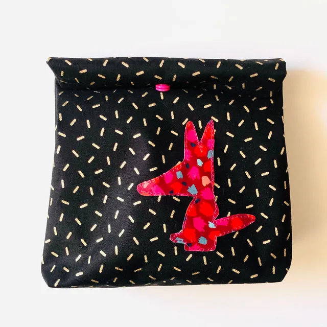 PIOLOU Le lunch-bag PM Lunch bag enduit noir doré rose