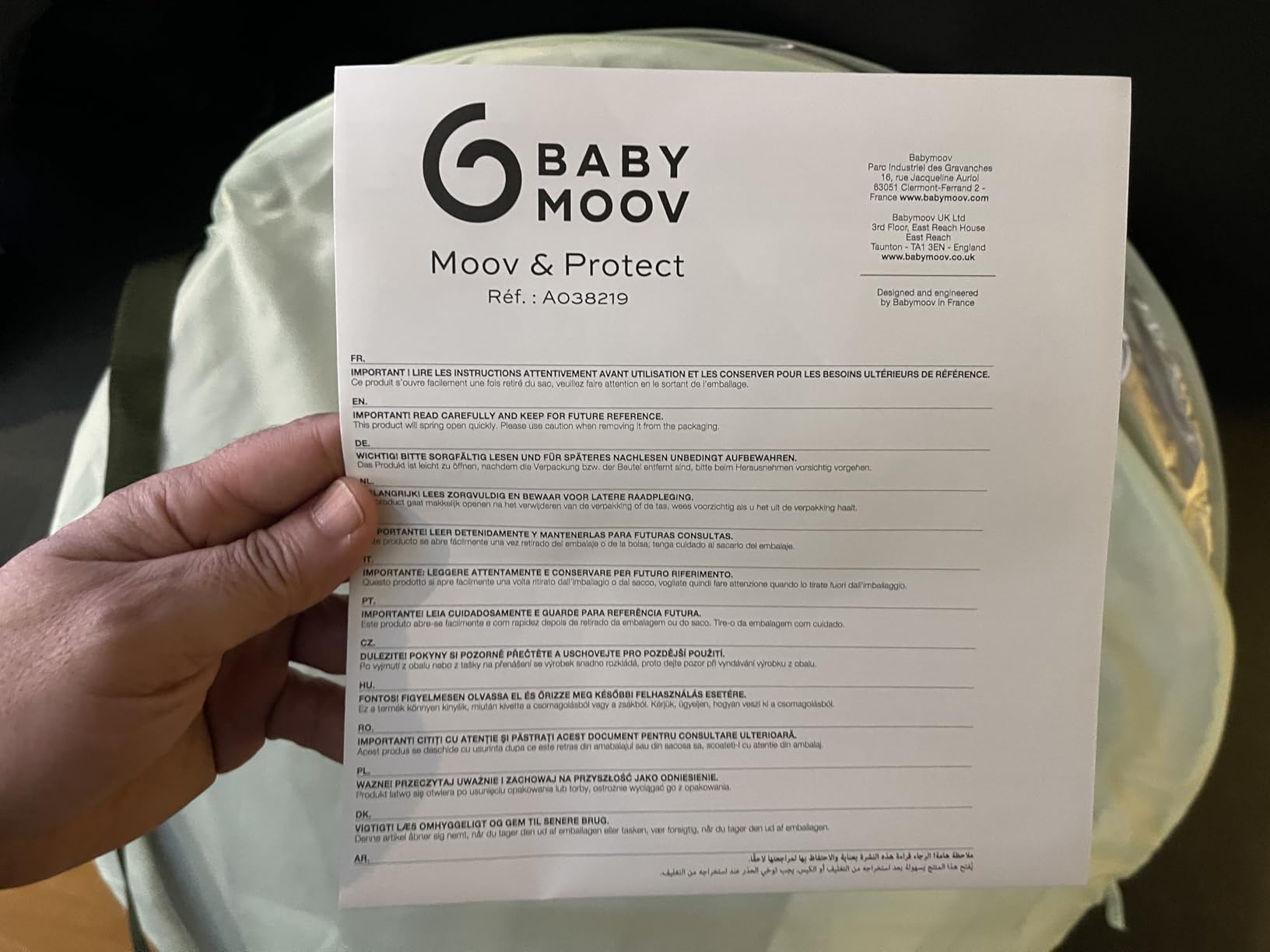 Babymoov Moov & Protect tente anti-UV bébé Green Lagoon UPF 50+