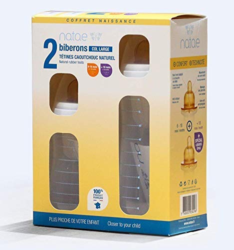 Natae Biberons Coffret 2 biberons polypropylène 230 et 330 ml