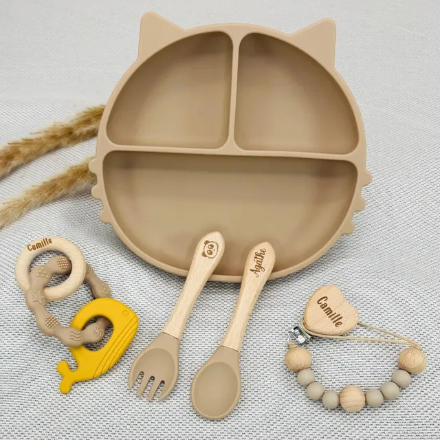 Baby-Crea Coffret naissance personnalisé Chat Dauphin Beige