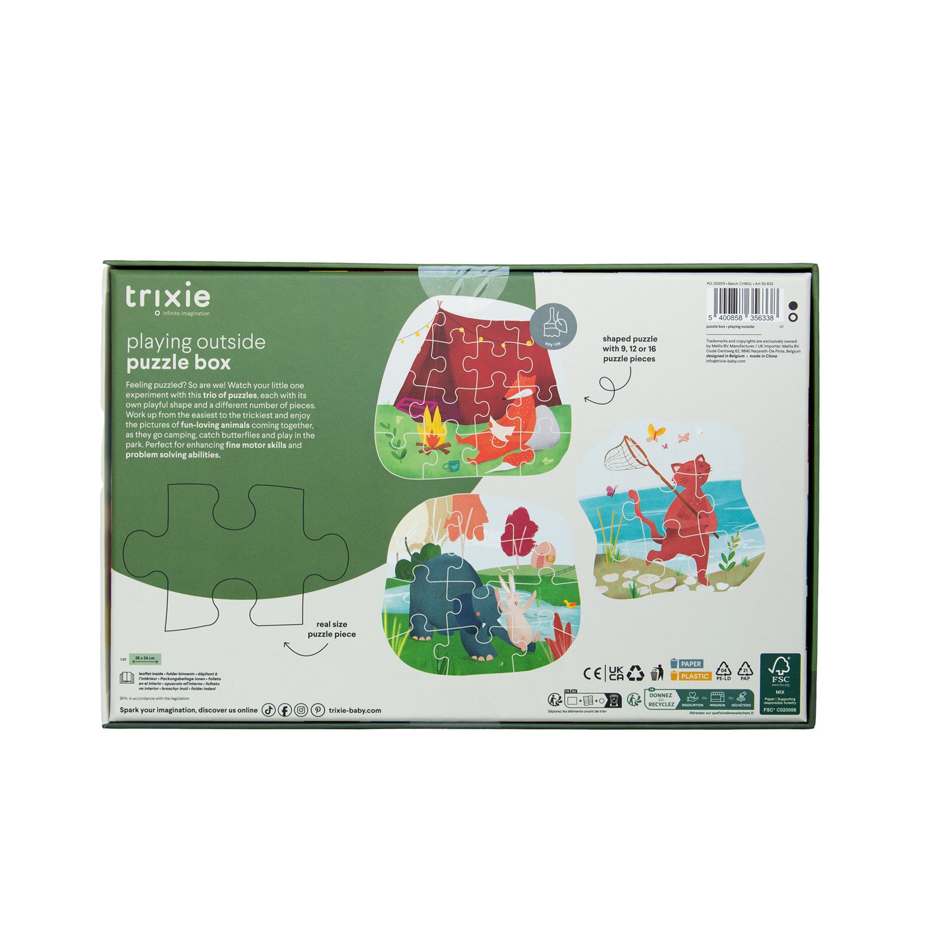 Trixie Baby Jeux, puzzles & livres Jeux en plein air puzzle à forme 3 puzzles