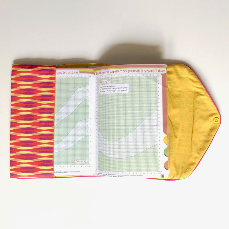 PIOLOU La pochette pour carnet de santé pochette carnet rouge jaune