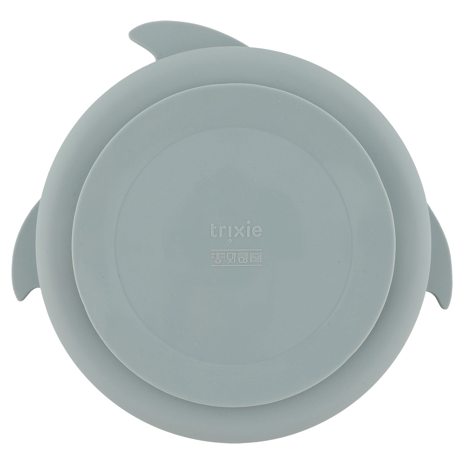 Trixie Baby Vaisselle Assiette avec ventouse en silicone et compartiments Mr. Shark